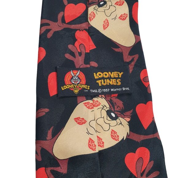 Looney Tunes Mania Taz Men Necktie Tie Valentines Heart Work Dad Gift - Picture 4 of 5